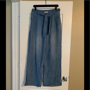 Cloth & Stone wide leg chambray pants
